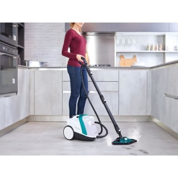 Buy with crypto POLTI Vaporetto Smart 100 T - Steam cleaner - Unlimited autonomy - 4 bar - 110g/min - 1500W - 9 Accessories - Turquoise-3