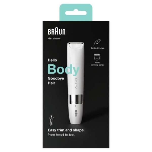 Buy with crypto Braun Body Mini BS1000 Electric Body Trimmer for Men and Women - Wet & Dry - Multi-purpose - White-2