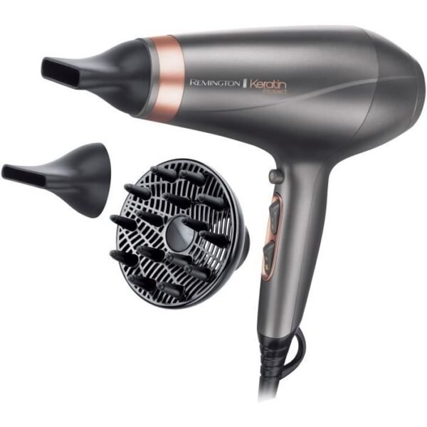 Buy with crypto REMINGTON AC8820 Keratin Protect Hair dryer 2200W - 2 concentrators + 1 diffuser - Gray-1