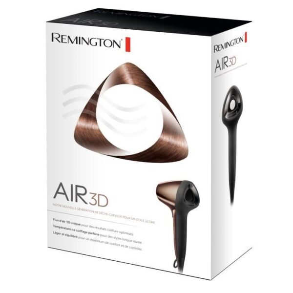 Buy with crypto REMINGTON D7777 Hair dryer AIR3D - Ionic - 1800 W - 76 dB - 3 temperatures - 2 speeds - Bronze-5