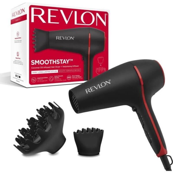 Buy with crypto Smooths Smoothstay Revlon RVDR5317 - Infused with coconut oil + volummer diffuser-1