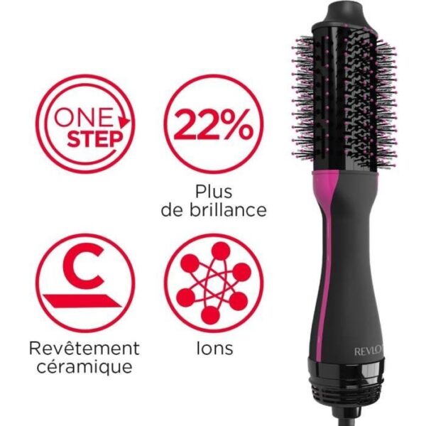 Buy with crypto REVLON RVDR5282UKE - One Step Volumizing Hair Dryer - Short to Medium Hair - Oval Brush - Mixed Bristle - 3 Settings-4