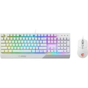 Buy with crypto Keyboard + Mouse - AZERTY - MSI - Vigor GK30 Combo White FR - Backlit - White-1