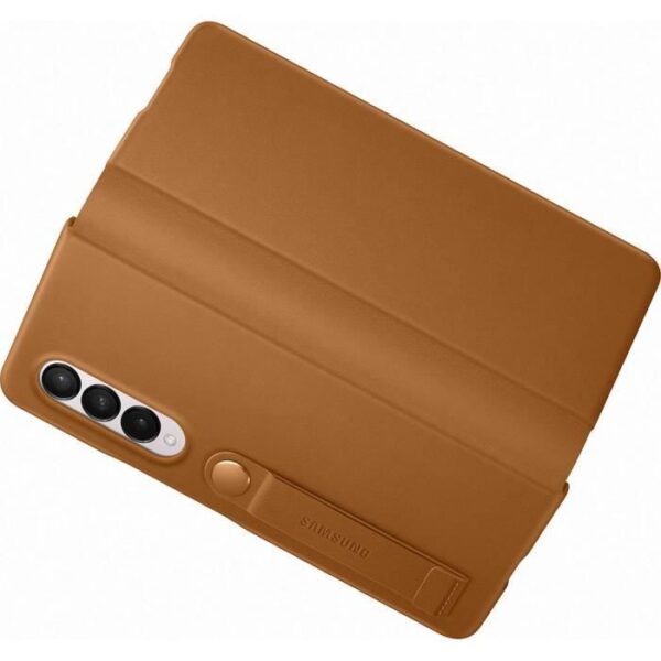 Buy with crypto SAMSUNG Z Fold3 - Leather case with flap - Light brown-1