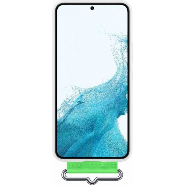 Buy with crypto Silicone case with G strap S22 White-2