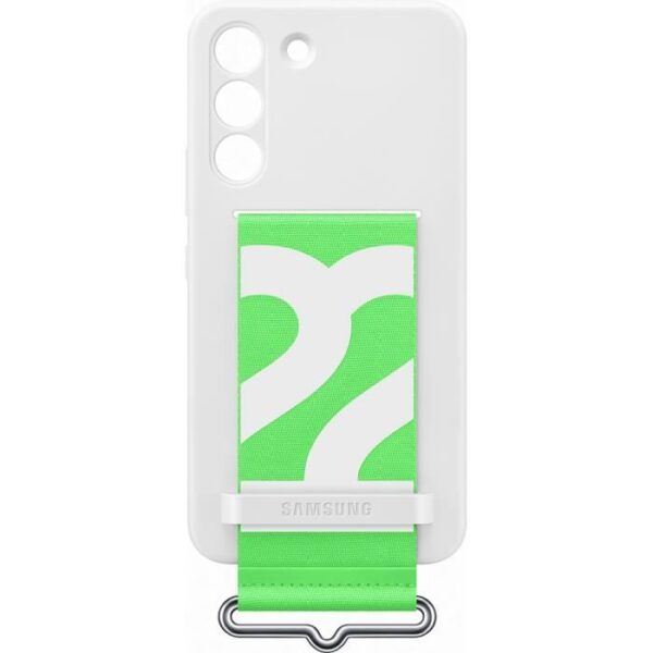 Buy with crypto Silicone case with G strap S22 White-3