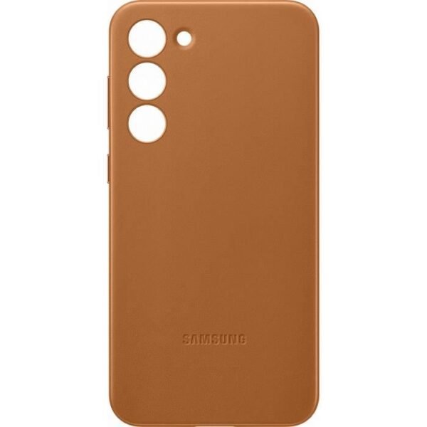 Buy with crypto Samsung Galaxy S23 leather shell+ camel-1