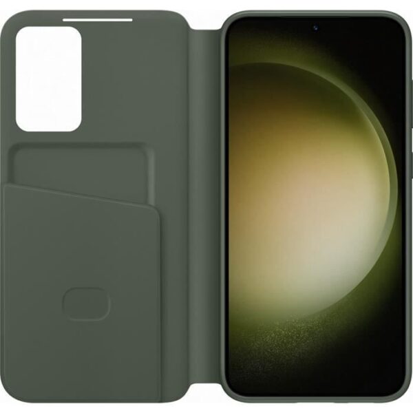 Buy with crypto Samsung Smart View case with Galaxy S23+ Khaki card holder-3