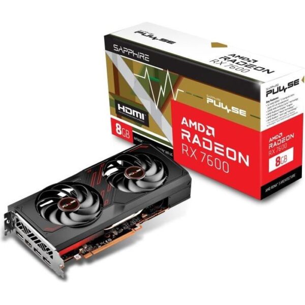 Buy with crypto Sapphire - Graphics card - Pulse AMD Radeon  - RX 7600 Gaming 8GB GDDR6 - HDMI / Triple DP-1