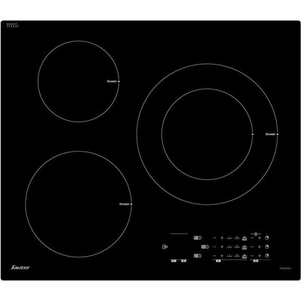 Buy with crypto Sauter induction baking table - 3 zones - 7200W - L60 x D52 cm - SPI5361B - Glass spell - Black-1