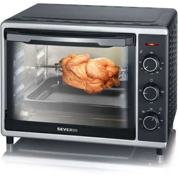 Buy with crypto SEVERIN TO2056 - Mini oven - 30 L - 1600 W - Revolving heat - Black and silver-1