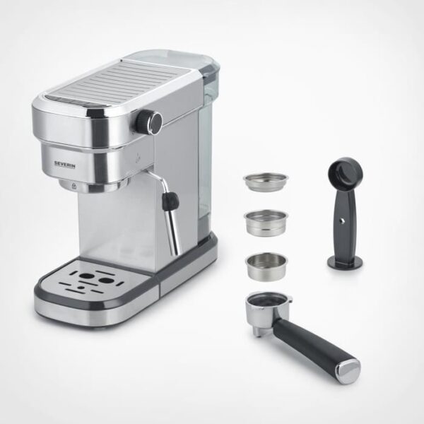 Buy with crypto SEVERIN 5994 Espresso espresso maker - 1350W - 15 bars - 1.1L - fast heating (40 sec.) Brushed stainless steel / black-2