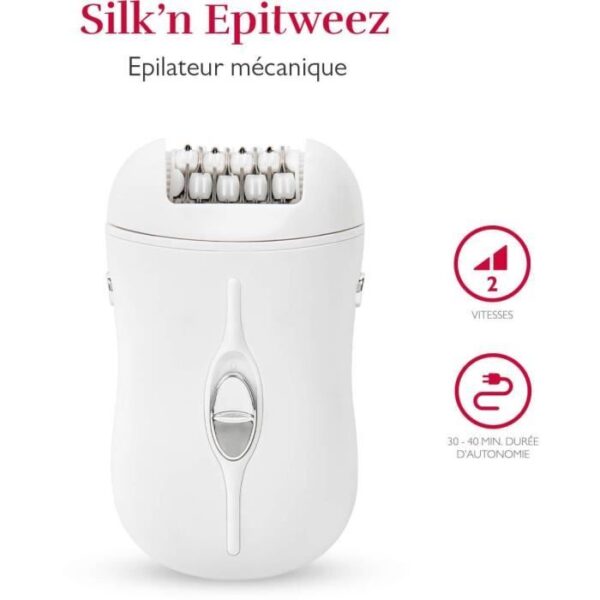 Buy with crypto Silk'n mechanical epilator - EPI1PE1001 - Sector or wireless - 2 Accessories - White-1