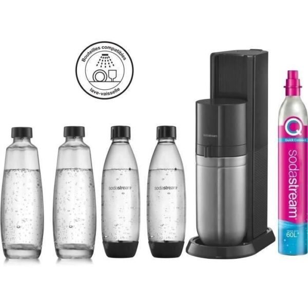 Buy with crypto Sodastream Duoncb - Black duo machine Pack 4 bottles (2 carafes duo + 2 fuse LV) + 1 CQC exchange cylinder-2