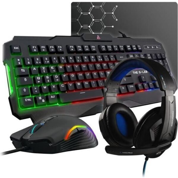 Buy with crypto THE G-LAB Gaming Argon Combo Caliber + Mouse and Carpet + Headset - KEYZ 120 FR