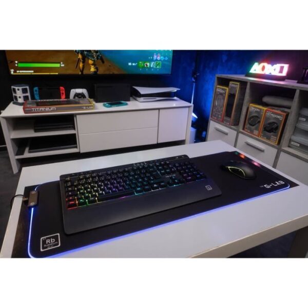 Buy with crypto Wireless gaming keyboard - Membrane keys - AXS KEYZ-TITANIUM - Wrist rest and volume wheel - RGB backlighting + 5 effects-3