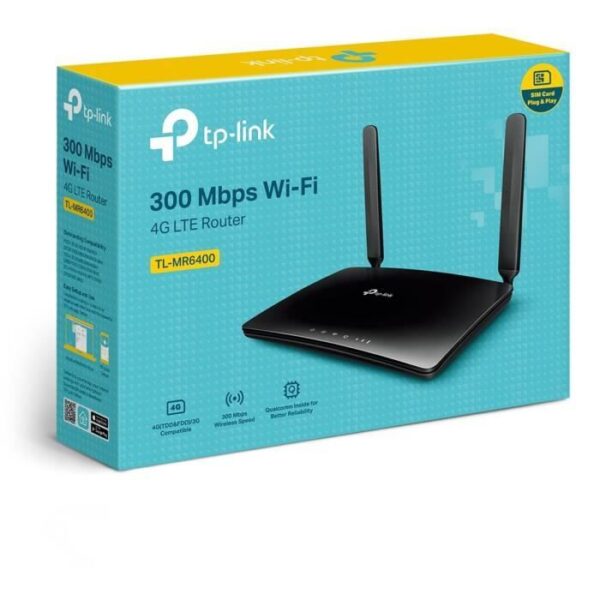 Buy with crypto TP-Link 4G LTE Wi-Fi N 300Mbps Router - ideal for replacing a very low speed ADSL connection (TL-MR6400)-3