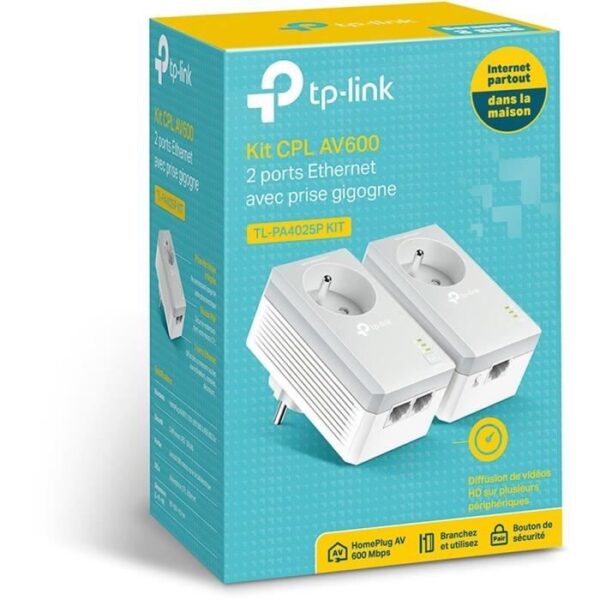 Buy with crypto TP-Link - TL-PA4025P - AV600 PLUG KIT with integrated plug (TL-PA4015P + TL-PA4025P)-2