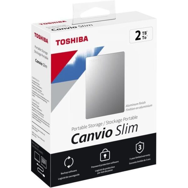 Buy with crypto External hard drive - Toshiba - Canvio Slim - 2 to - Silver-3