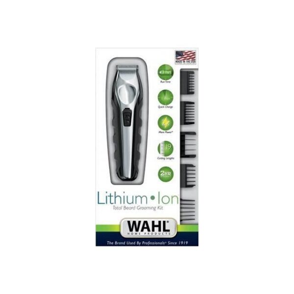 Buy with crypto WAHL Beard Trimmer Total Beard Grooming Kit 09888-1316 - Rechargeable Lithium Ion Trimmer - 19 cutting lengths-2