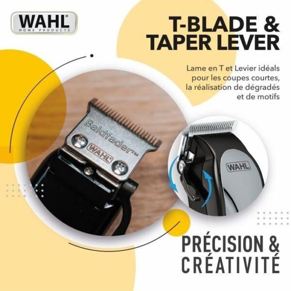 Buy with crypto WAHL 20107.0460 Baldfader hair clipper - Corded trimmer - Taper function - Auto sharpening - 45mm blade width)-6