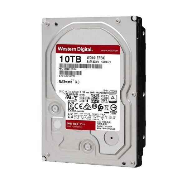 Buy with crypto WD Red  Plus - Internal hard drive NAS - 10TB - 7200 rpm - 3.5 (WD101EFBX)-4