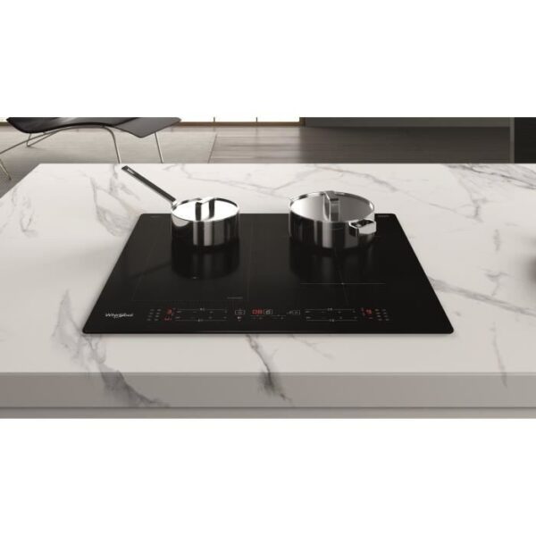 Buy with crypto Whirlpool WLB9560NE/IXL - Induction hob - 4 zones - 7200W Total - L 59 cm x D 51 cm - Black-2