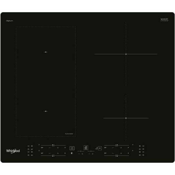 Buy with crypto Whirlpool WLB9560NE/IXL - Induction hob - 4 zones - 7200W Total - L 59 cm x D 51 cm - Black-1