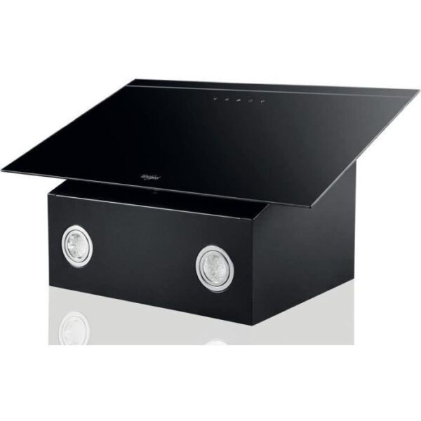 Buy with crypto Decorative hood - WHIRLPOOL AKR62FLTK - Width 60 cm - Evacuation / recycling - 71 dB - 4 speeds + booster - Black glass-2