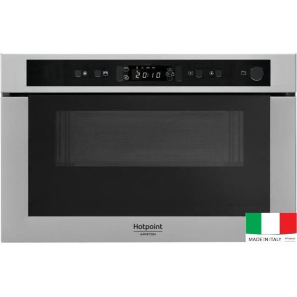 Buy with crypto HotPoint MH 400 IX - Combined microwave built -in stainless steel - 22L - 750 W - Grill 700 W-1