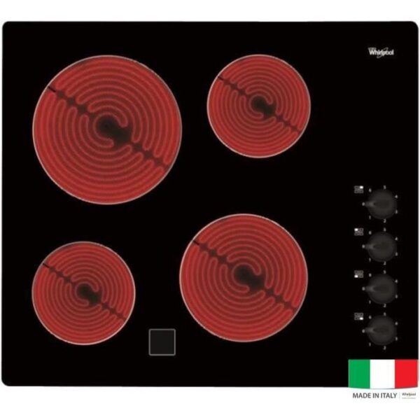 Buy with crypto Whirlpool akm9010ne ceramic hob - 4 homes - 6200W - L58 x P51cm - Glass Revetement - Black-1