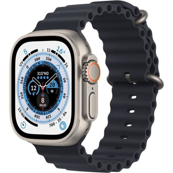 Buy with crypto Apple Watch Ultra GPS + Cellular - 49mm - Titanium - Midnight Ocean Band bracelet-1