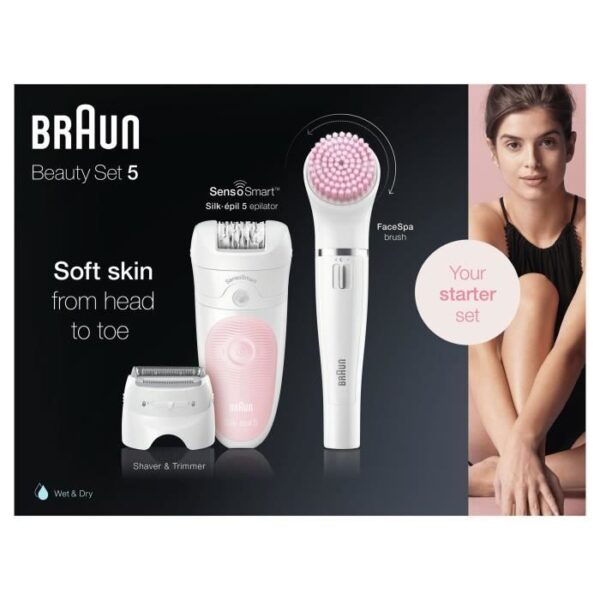 Buy with crypto SPIRITOR BEAUTY KIT SE 5875- Epilator-2 speeds-sensoSmart-Grip anti slip + Face spa-1