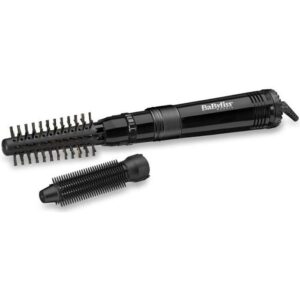 Buy with crypto BABYLISS 668E - Blower brush 300W - 2 brushes 22mm: flexible bristles / rigid pins - 2 temperatures - Compact format - Black-1